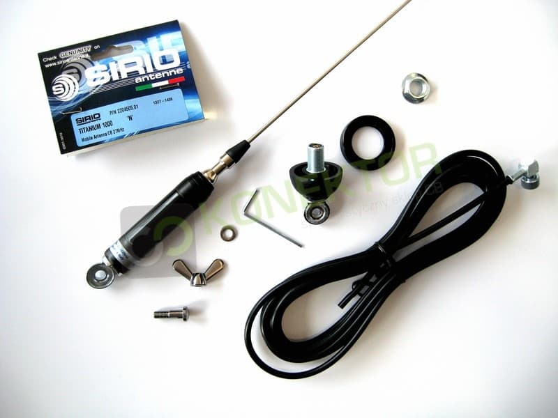 SIRIO TITANIUM 1000 (TITANIUM1000) Antena CB 98cm kabel 4m + UCHWYT KLAPOWY SF-40