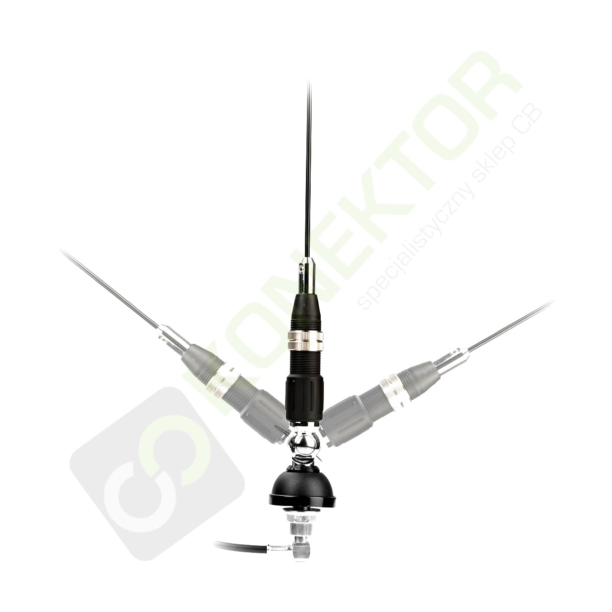 SIRIO SNAKE 27 Antena CB montażowa 115cm kabel 4m + uchwyt relingowy BRV-3