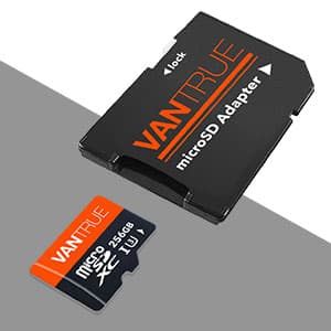 Oryginalna karta pamięci VANTRUE micro SD XC 256GB, przeznaczona do kamer np. samochodowych, monitoringu, GoPro, drona