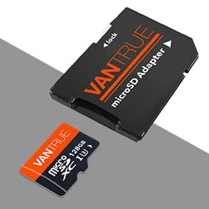 Oryginalna karta pamięci VANTRUE micro SD XC 128GB, przeznaczona do kamer np. samochodowych, monitoringu, GoPro, drona