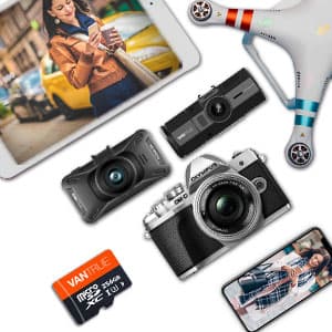 Oryginalna karta pamięci VANTRUE micro SD XC 256GB, przeznaczona do kamer np. samochodowych, monitoringu, GoPro, drona