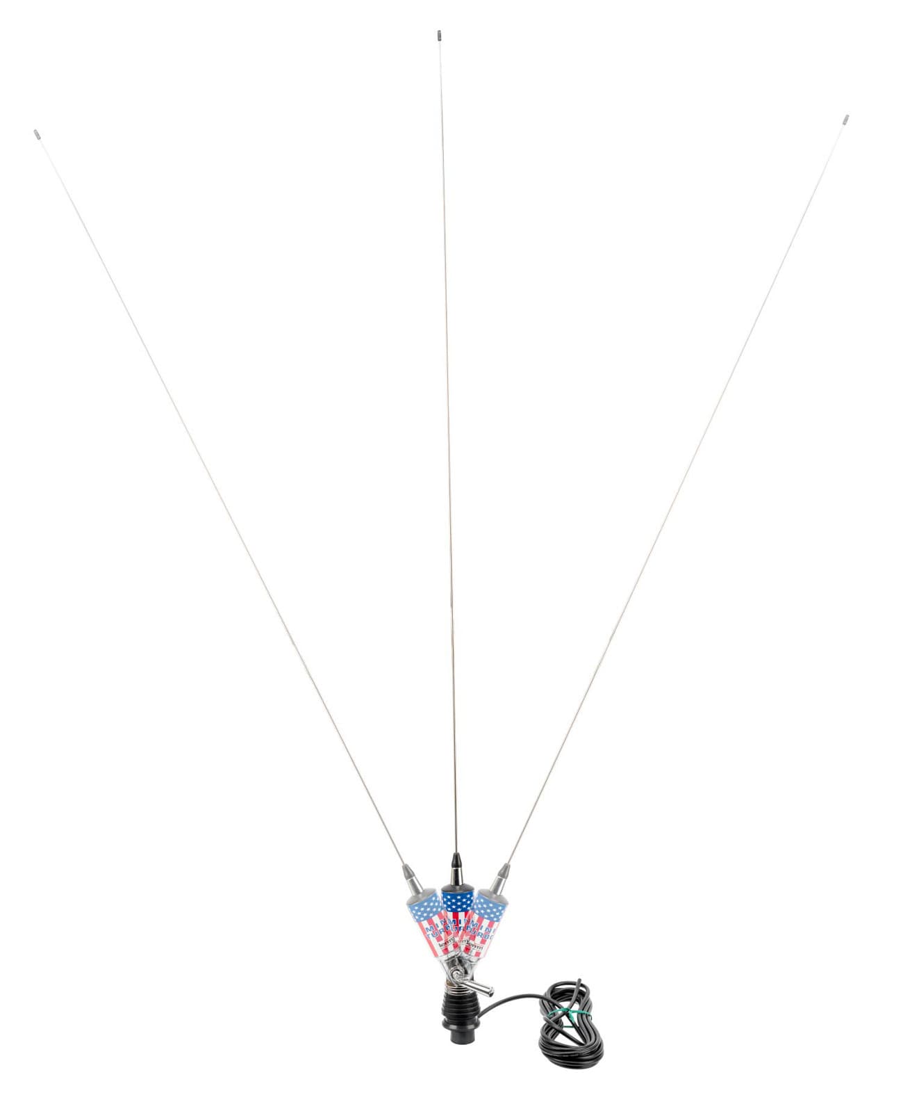 LEMM AT-1002 MINITURBO FLAGA USA czarna Antena CB montażowa 105cm kabel 4m
