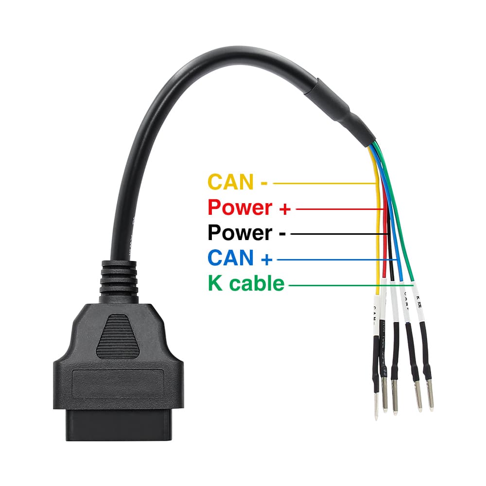 Adapter OBD-2 16-pin K+CAN 5 żył do wszystkich motocykli, skuterów itp. (uniwersalny)
