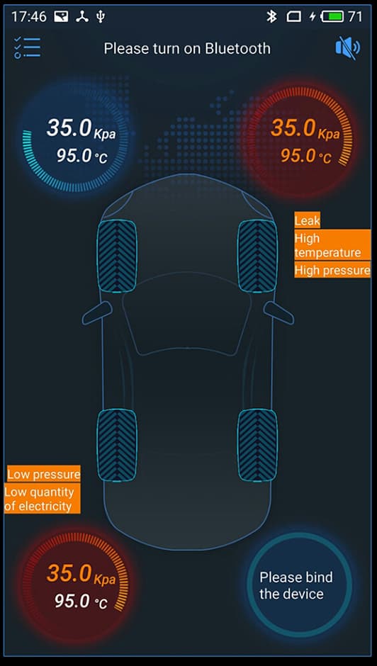 Czujniki ciśnienia opon do samochodu V11 BLE TPMS bluetooth - do aplikacji TPMS II Android / iOS