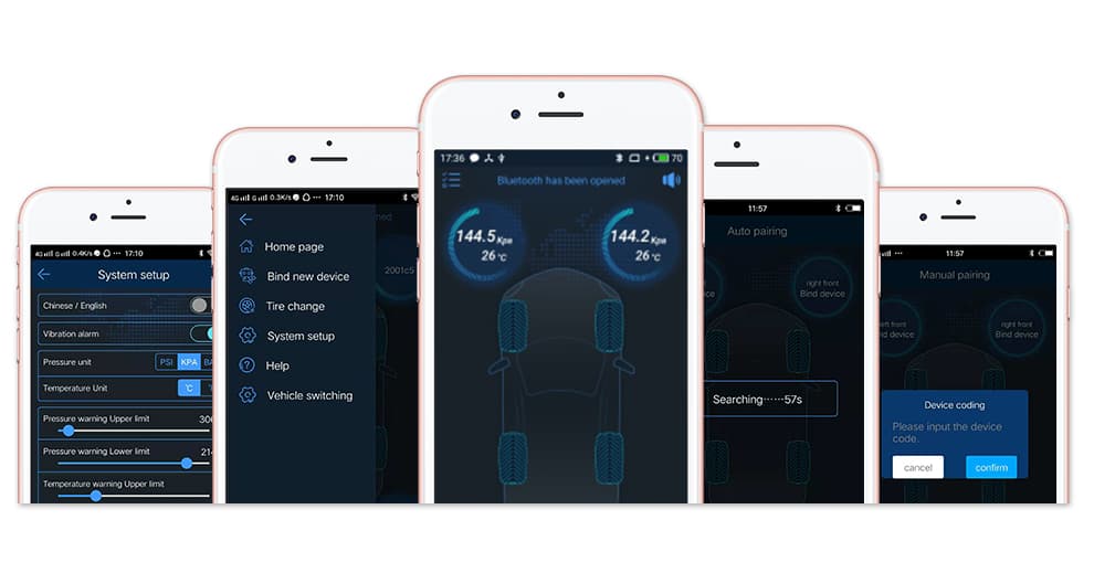 Czujniki ciśnienia opon do samochodu V11 BLE TPMS bluetooth - do aplikacji TPMS II Android / iOS