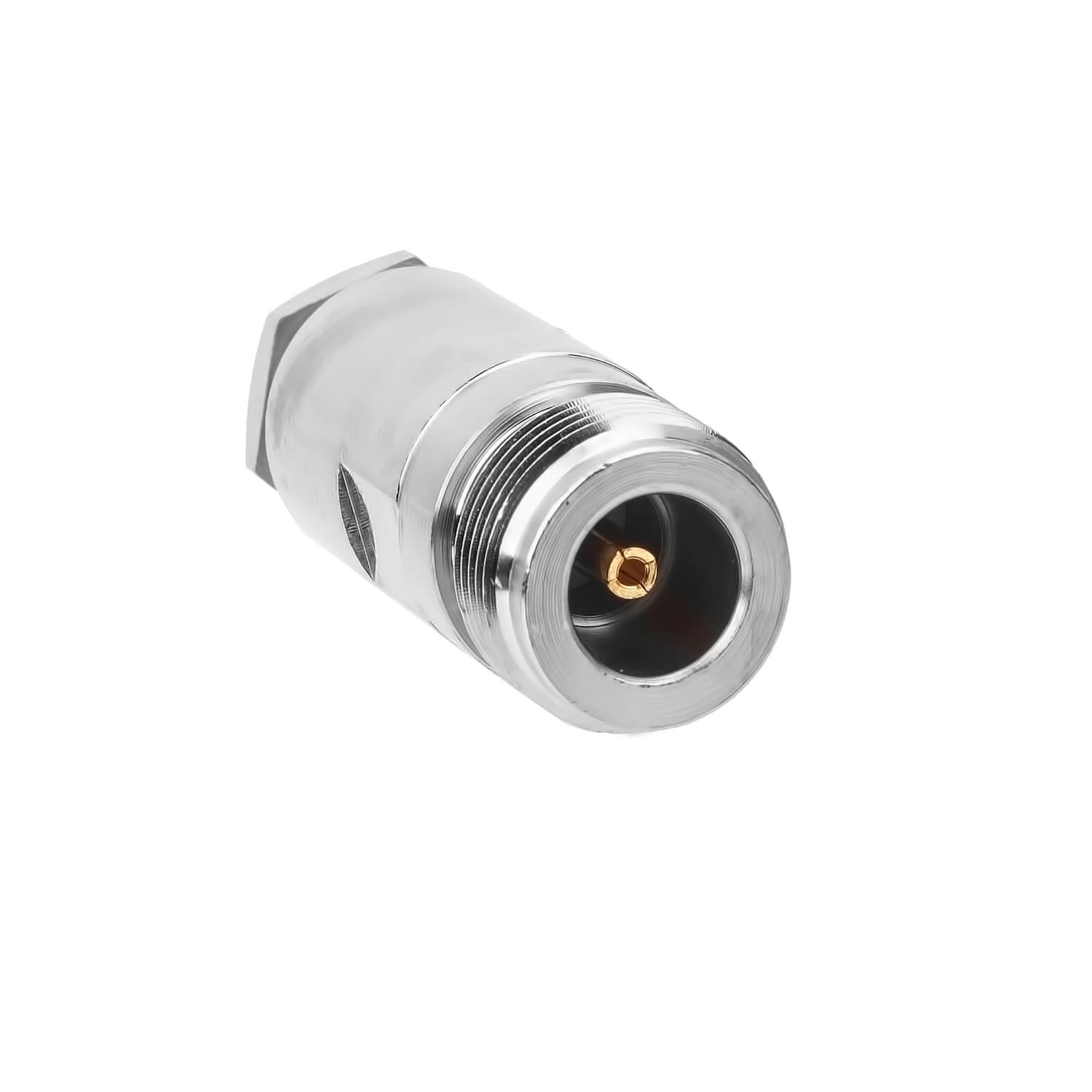 Gniazdo N skręcane na kabel RF-7, Aircell-7 inne 7mm itp. (gniazdo N-F na przewód, do wtyku N męskiego) PTFE/GOLD RADIORA