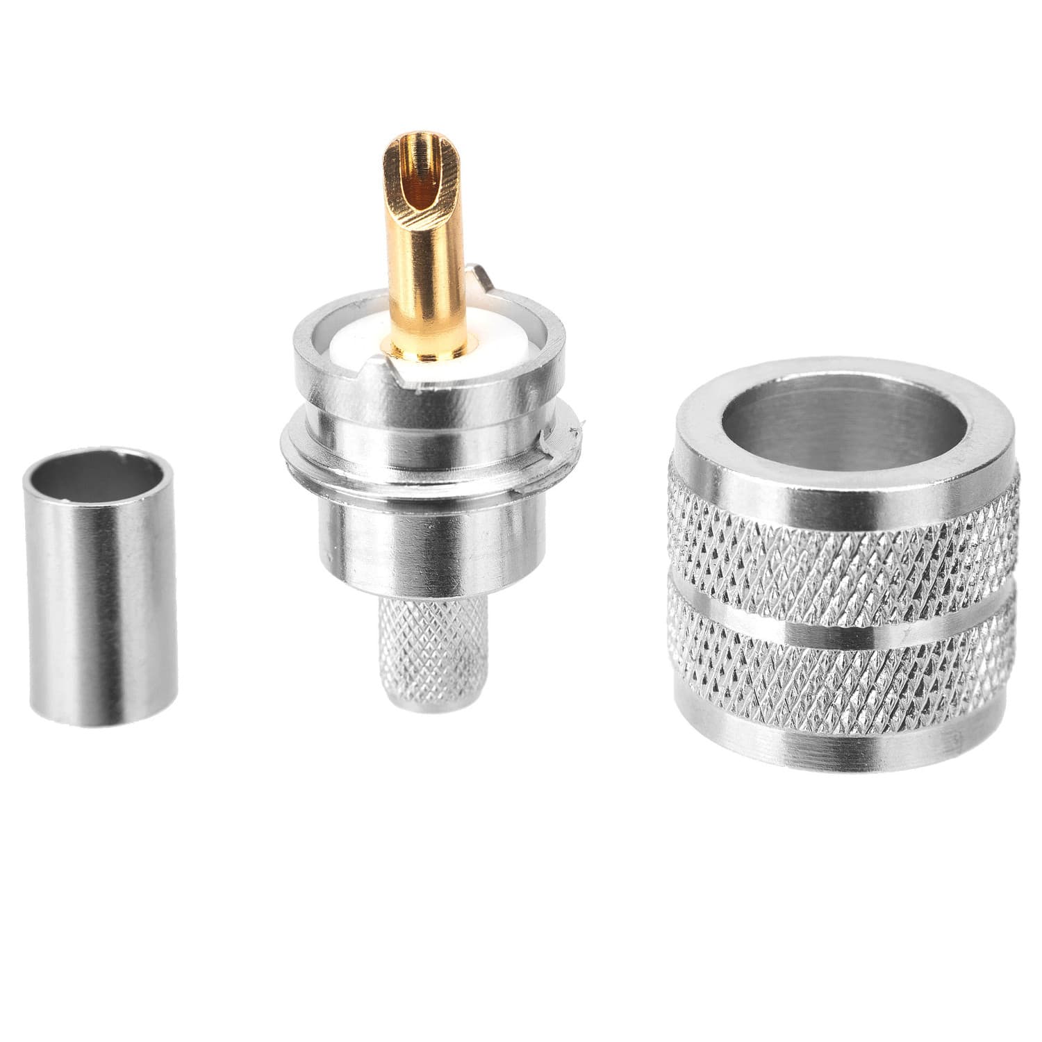 Wtyk UC-1 zaciskany na przewód RG-58 PTFE/Gold Radiora (złącze PL-259 proste, z termokurczem)