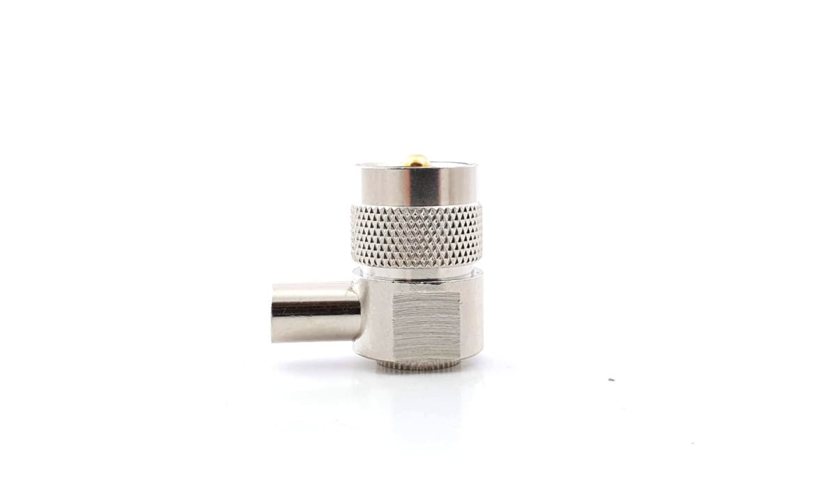 Wtyk antenowy UC-1 kątowy PTFE/Gold (np. do CB radia) PL-259/6 RADIORA do kabli RG-58