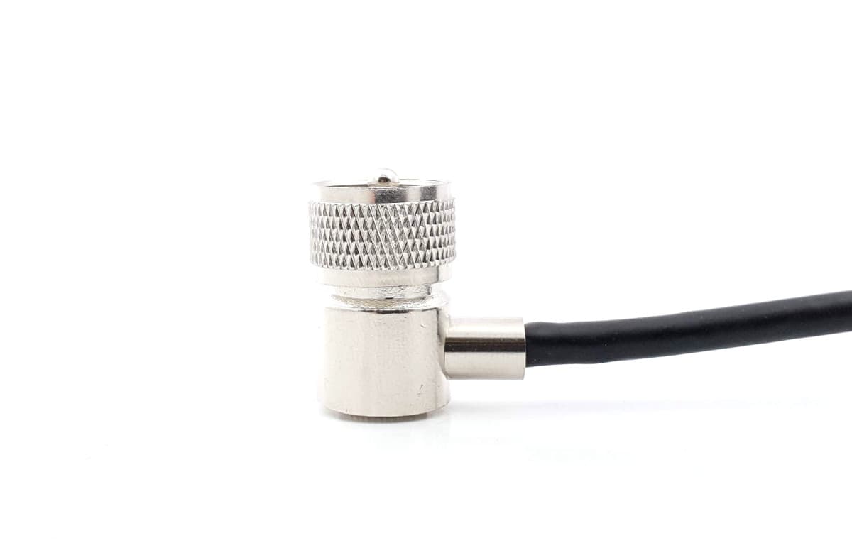 Wtyk antenowy UC-1 kątowy PTFE/Gold (np. do CB radia) PL-259/6 RADIORA do kabli RG-58