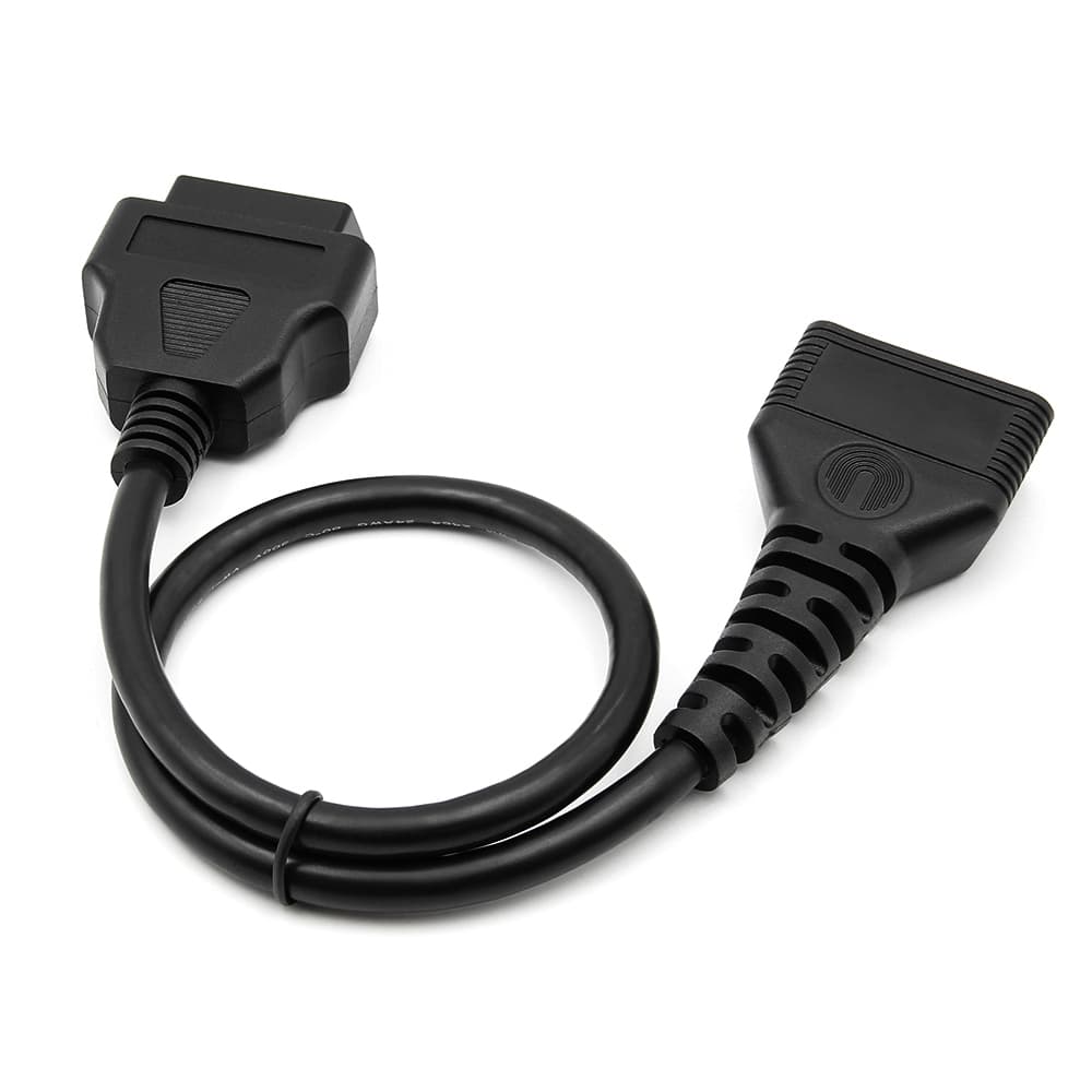 Przedłużacz serwisowy OBD-II 50cm gniazdo/wtyk OBD-2 16-pin superjakość elastyczny kabel 16-żyłowy np. do interfejsów diagnostycznych, GPS