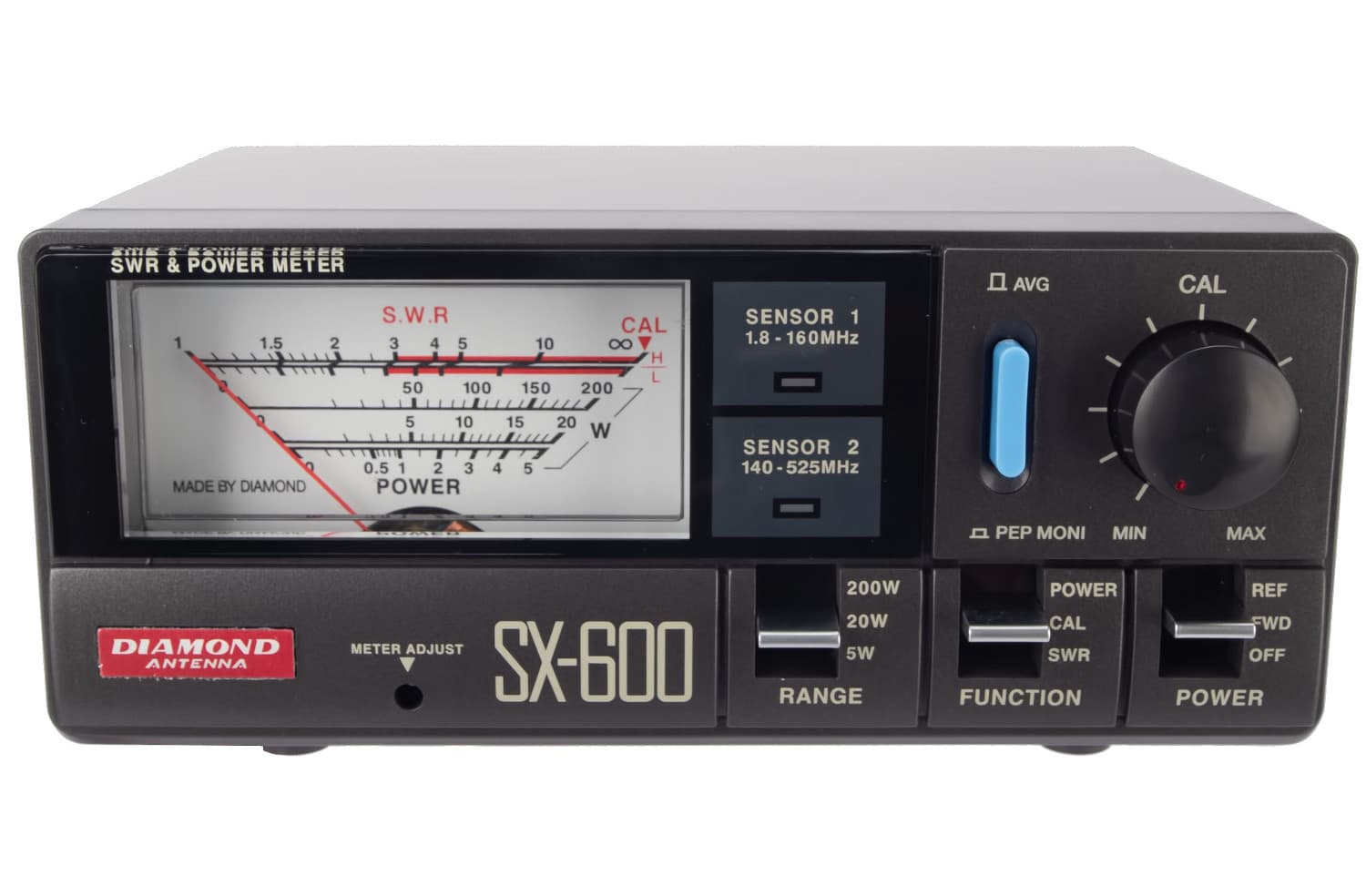 Diamond SX-600N reflektometr 1.8-525 MHz HF/VHF/UHF - pomiar SWR / PWR, podświetlane wskaźniki
