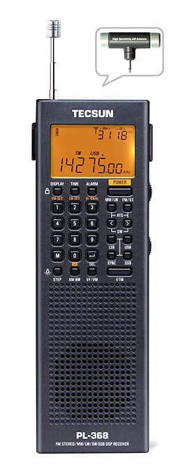 TECSUN PL-368 DSP kompaktowy odbiornik globalny (przenośny) FM Stereo/MW/LW/SW, odsłuch CB/KF (następca Tecsun PL-365), polska instrukcja