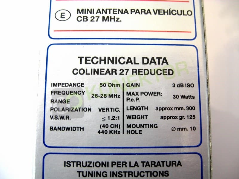 SIRIO MICRO 30 S dyskretna i estetyczna antena CB montażowa 30cm kabel 4m