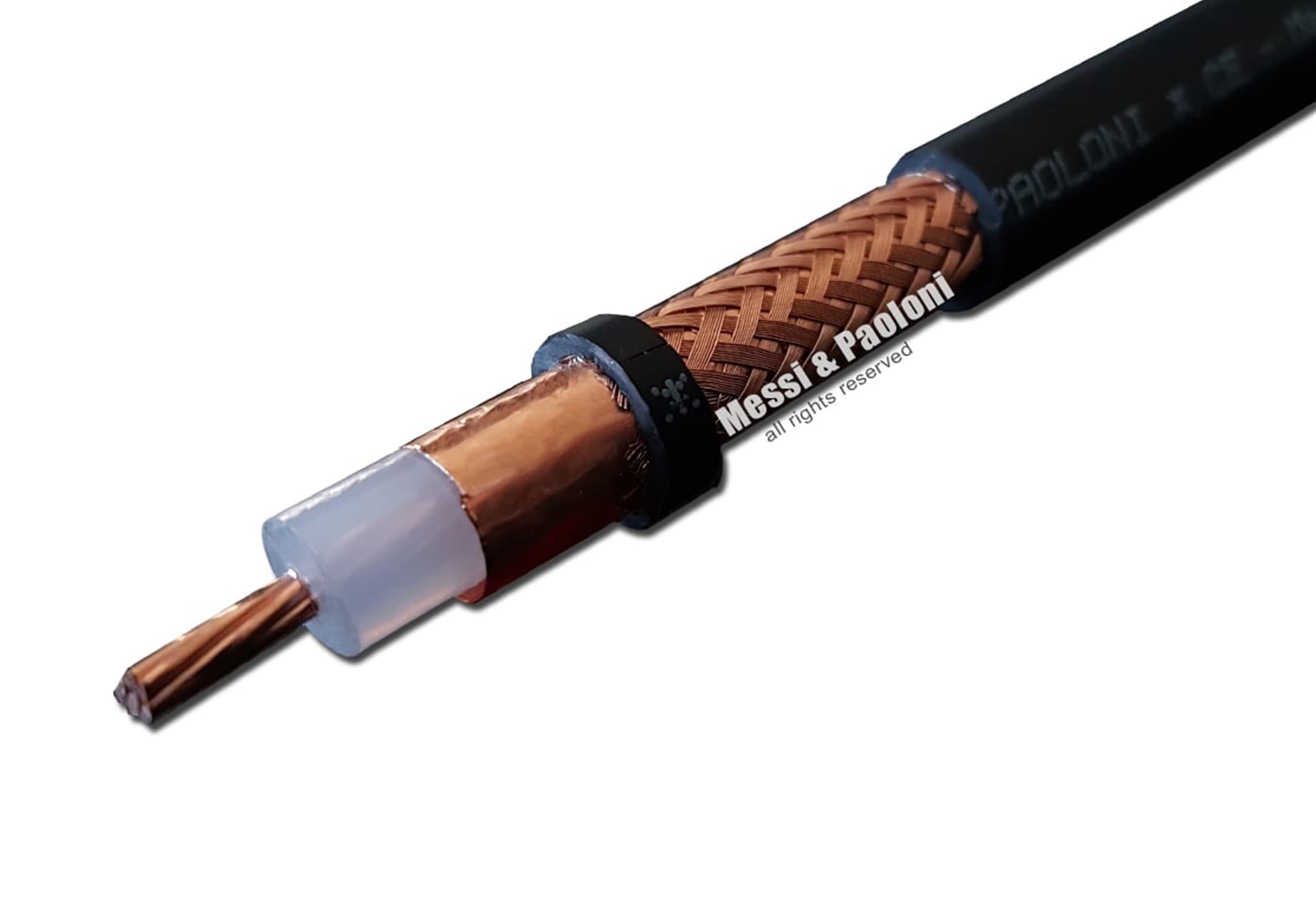 Messi Paoloni RG-213 MIL C17 przewód koncentryczny 10,3mm 50 Ohm do anten CB, KF, VHF, UHF, skanerów, SDR itp.