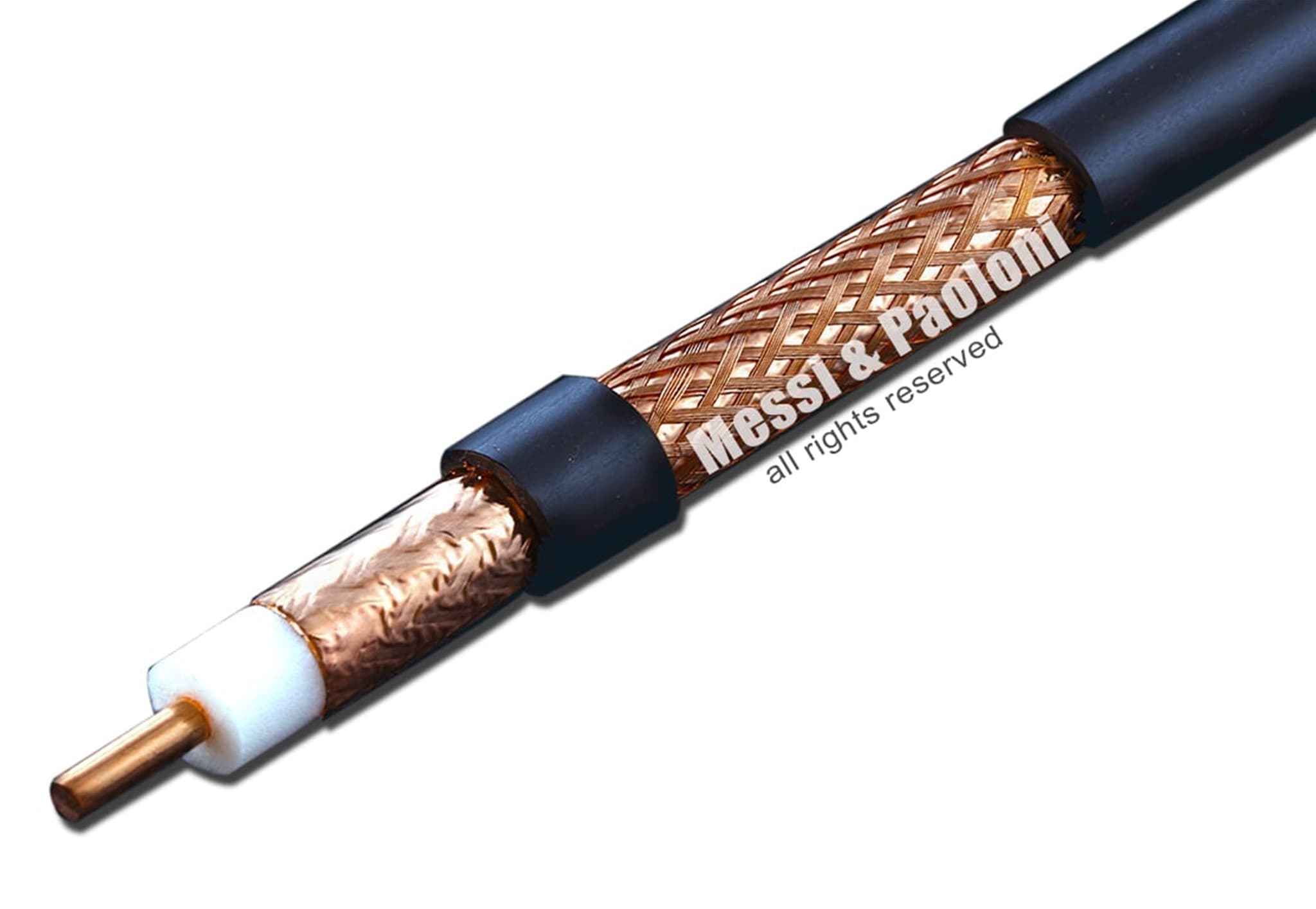 Messi Paoloni Broad Pro 50C przewód koncentryczny 10,3mm 50 Ohm (gorąca żyła drut) do anten CB, KF, VHF, UHF, WLAN, LTE, skanerów, SDR itp.