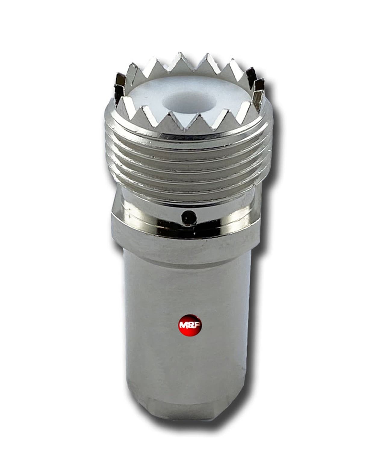 Gniazdo UHF Messi Paoloni skręcane na kabel HyperFlex 5, Airborne 5, RG-58, RF-5, H-155 itp. (gniazdo SO-239 na przewód, do wtyku UC-1)