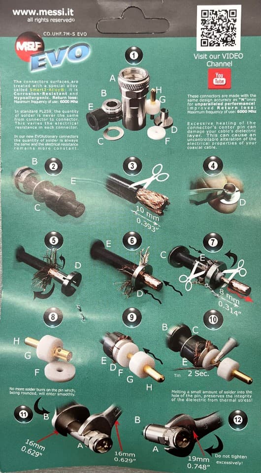 2x wtyk N skręcany Messi & Paoloni na kabel 10mm np. UltraFlex 10, HyperFlex 10, RF-10, RG-213, H-1000, Airborne 10 (komplet 2szt.)