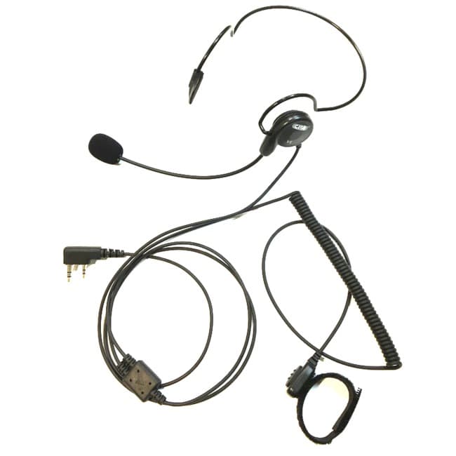 CRT VL ultralekki zestaw słuchawkowy, pałąk, PTT na palec, wtyk 2-pin Baofeng Kenwood Wouxun - np. do nauki jazdy, dla operatora maszyn