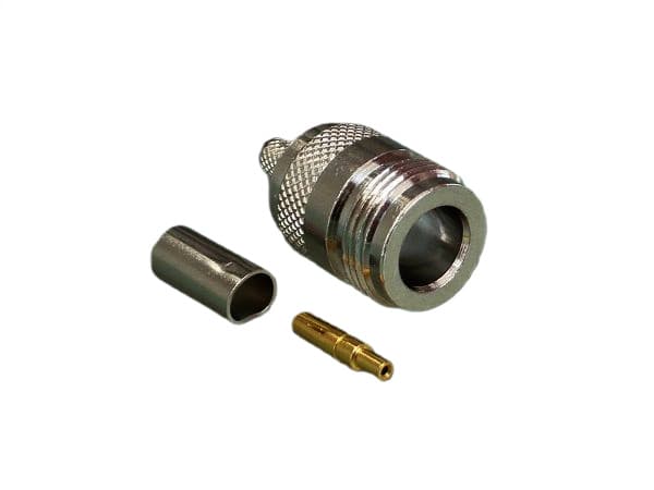 Gniazdo N żeńskie na przewód 5-6mm RG-58 RF-5 H-155 HyperFlex5 (złącze N-F zaciskane) - np. do anten Helium