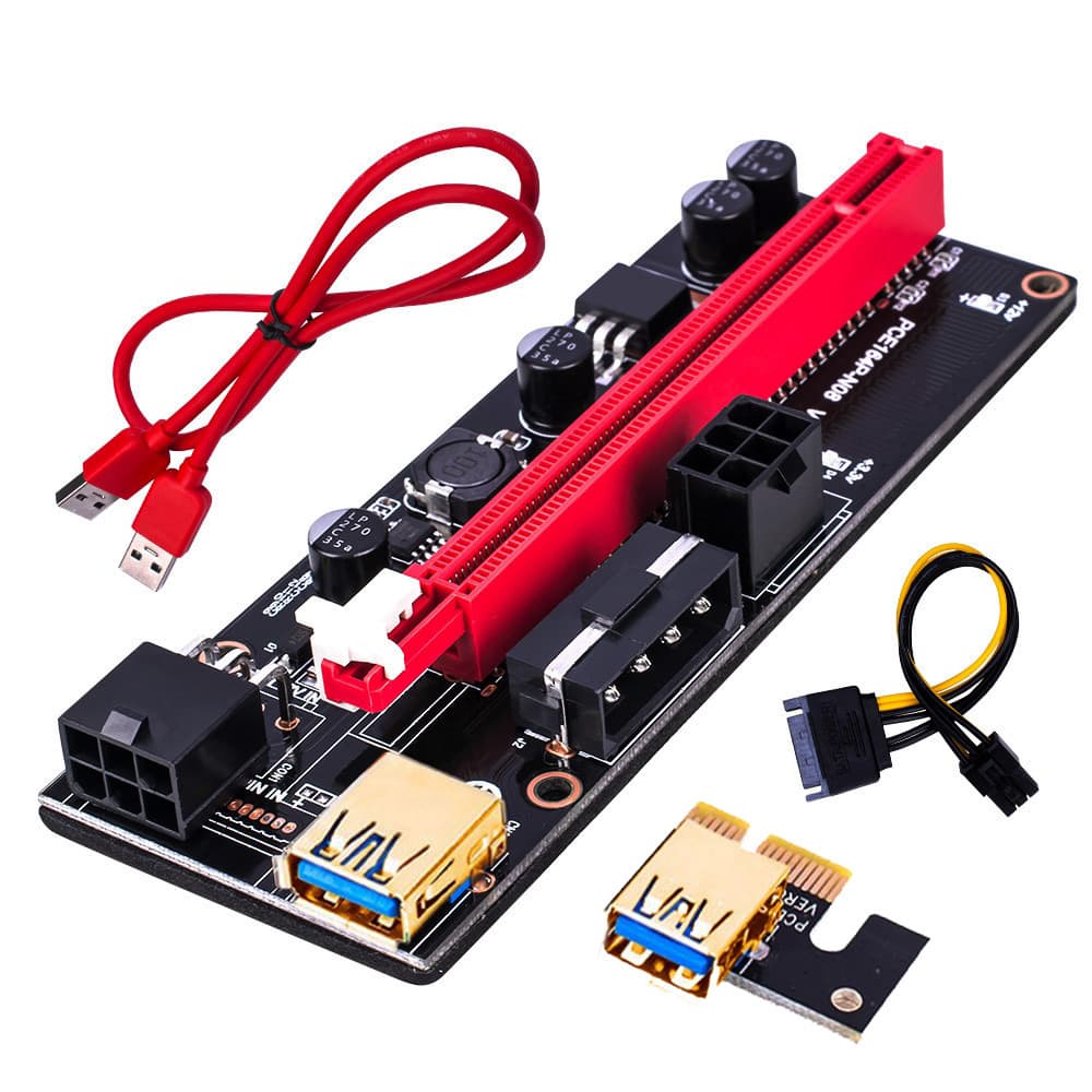 Riser 009S - najnowszy model - PCI-E 1x 4x 8x 16x USB 3.0 pozłacane gniazda np. do koparki kryptowalut (VER009s)