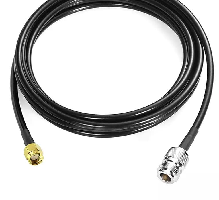 Przewód koncentryczny długość 5m ze złączami: gniazdo N / wtyk RP-SMA np. do anten Helium 868MHz LoRaWAN