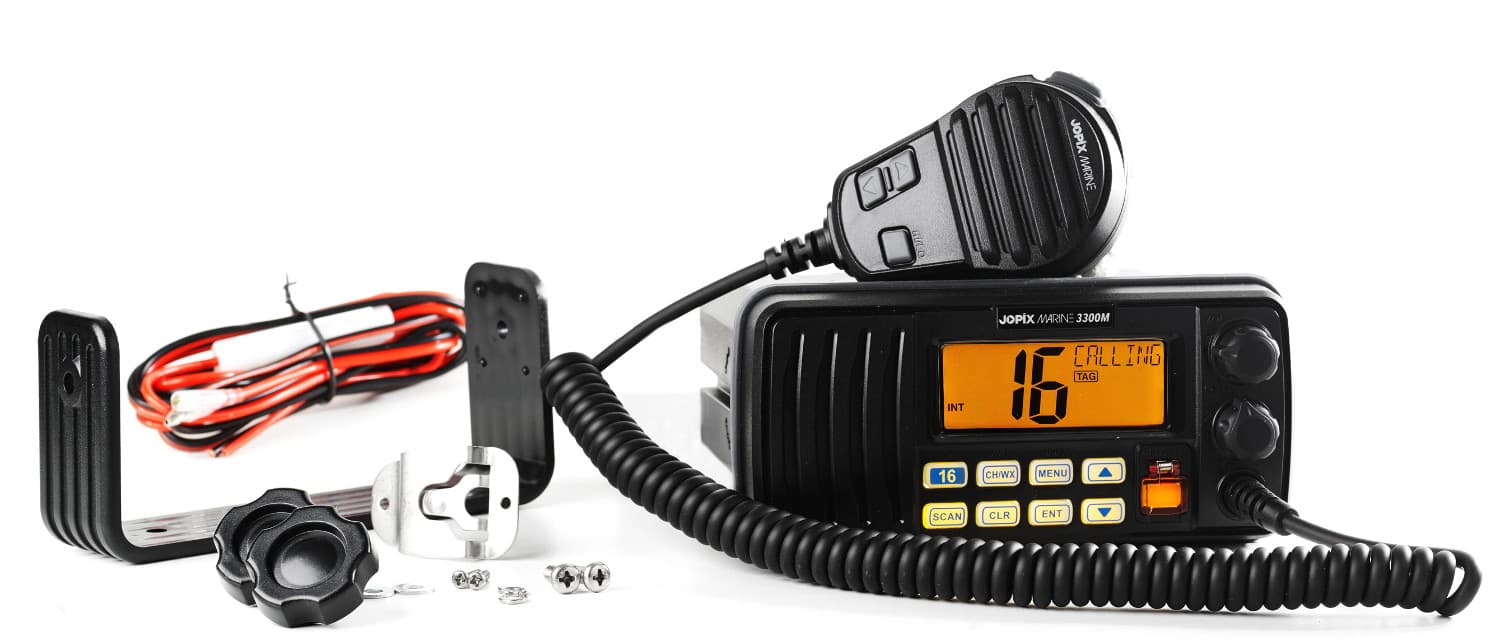 Jopix Marine 3300M DSC stacjonarny radiotelefon morski VHF wodoodporny IP67, DSC, moc 25W