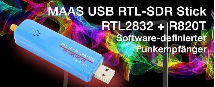 MAAS USB RTL-SDR Stick RTL2832 R820T odbiornik SDR szerokopasmowy 0.05-1700MHz, BIAS tee