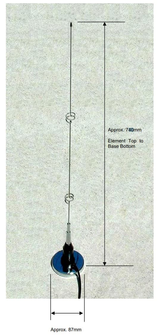 AOR MA500 antena samochodowa do skanera / odbiornika SDR - szerokopasmowa 25-1500MHz, długość 74cm