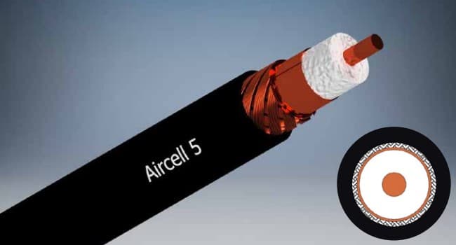 Kabel SSB Aircell 5 przewód niskostratny koncentryczny 50 Ohm do 10 GHz (średnica zewnętrzna 5mm, Made in Germany)