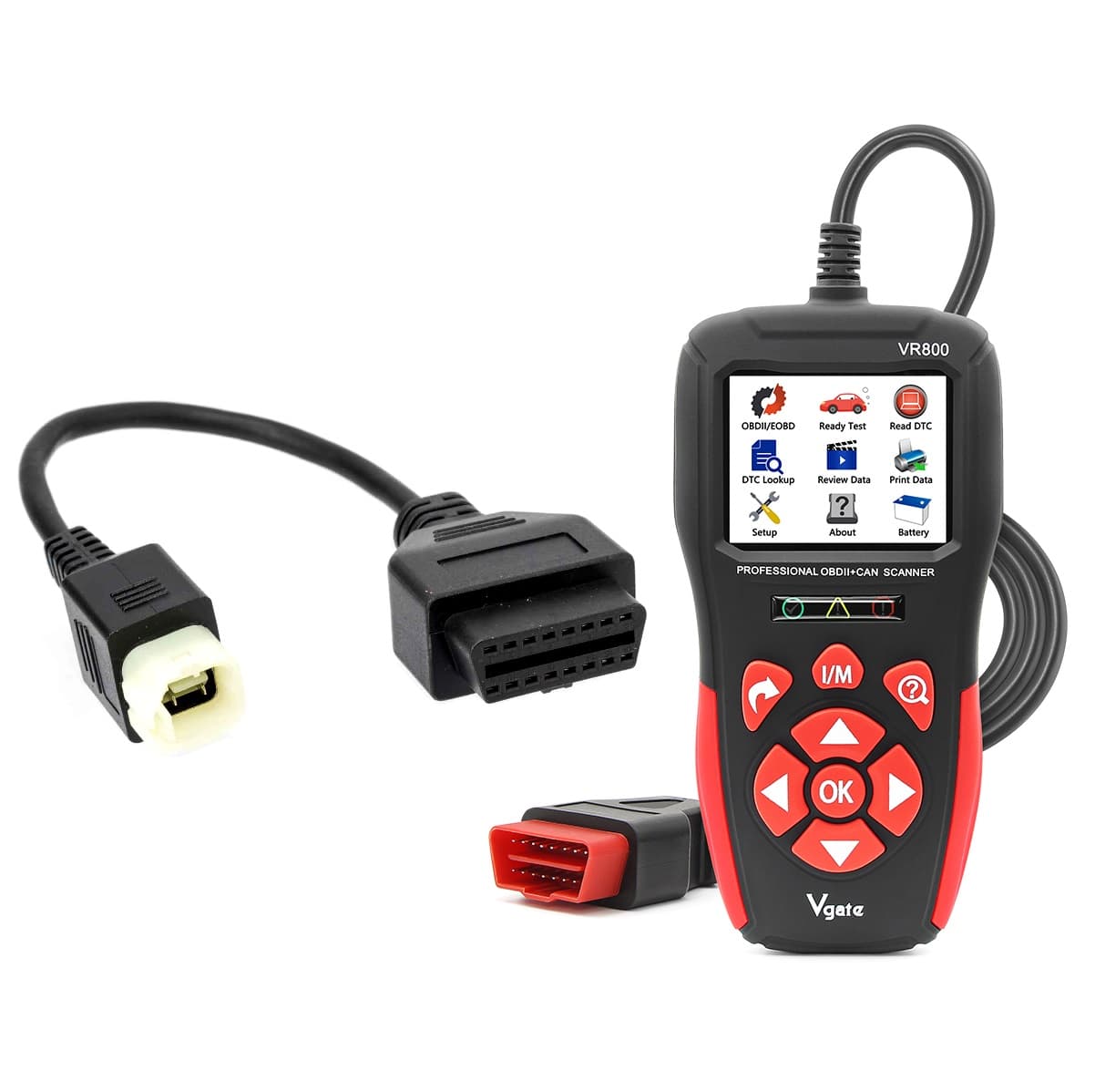 Diagnostyka motocykli Honda szyna CAN - Zestaw skaner błędów Vgate VR800 z językiem polskim + adapter 4-pin