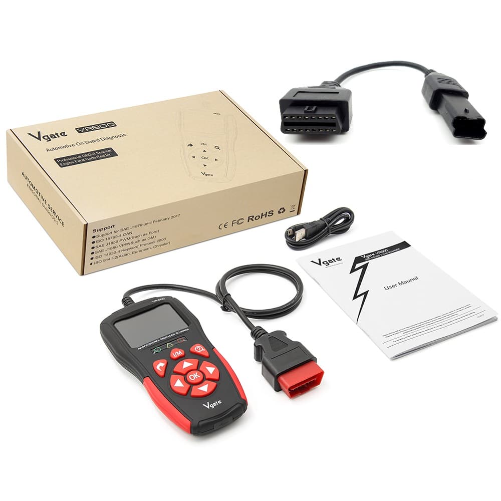 Diagnostyka motocykli Ducati szyna CAN - Zestaw skaner błędów Vgate VR800 z językiem polskim + adapter 4-pin