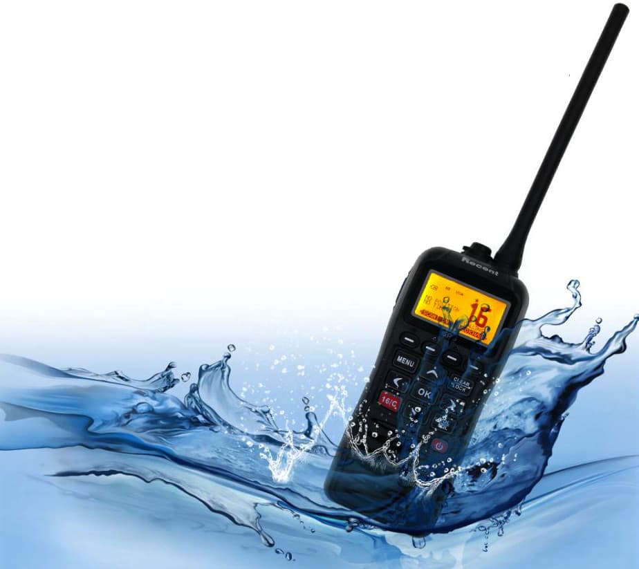 Recent RS-38M ręczny radiotelefon morski VHF IPX7, pływający, GPS, DSC, MOB, moc 5W