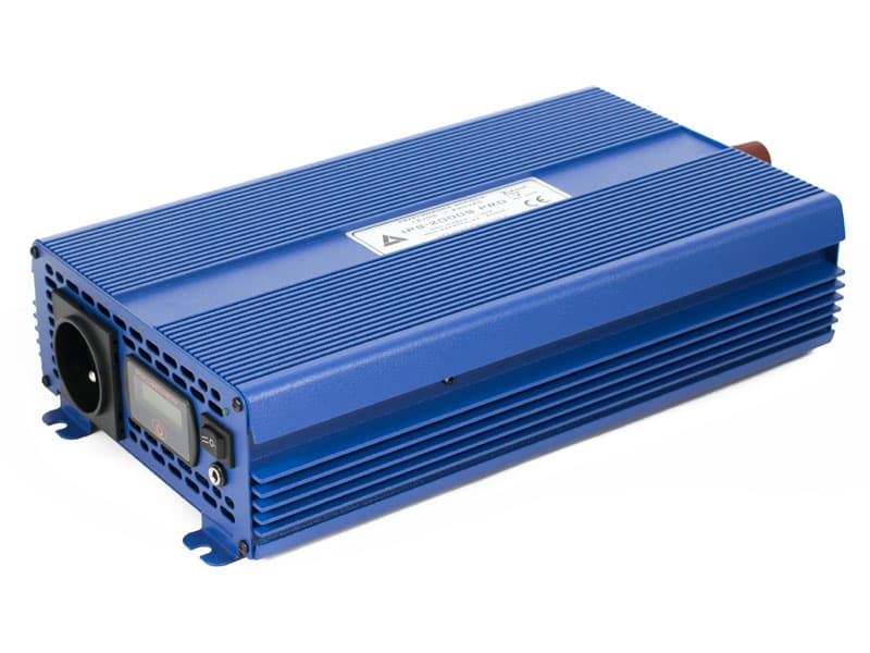 AZO IPS-2000-S PRO 12/230V ECO MODE SINUS PRZETWORNICA NAPIĘCIA 2000W z wyświetlaczem i pilotem np. POMPY LODÓWKI - 5 lat gwarancji, produkcja polska