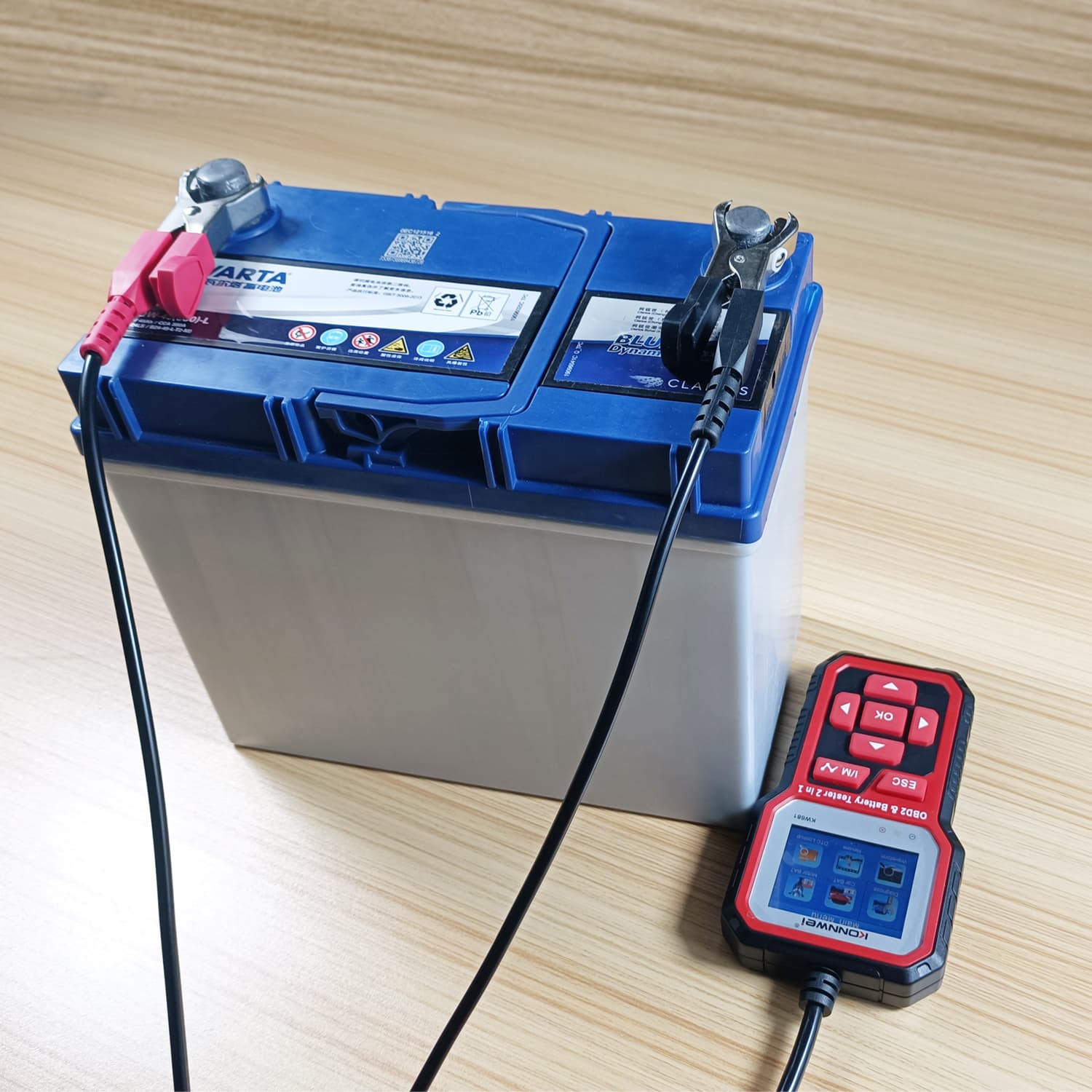 KONNWEI KW-681 6V/12V 2w1 tester akumulatorów + skaner diagnostyczny OBD-2 - diagnostyka / odczyt i kasowanie błędów / test baterii POLSKIE MENU