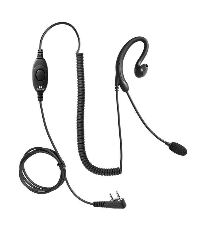 KOMUNICA PWR-MIC-1-K mikrofonosłuchawka z pałąkiem wysokiej jakości wtyk 2-pin K Kenwood np. Baofeng UV-5R, UV-82, Wouxun, TYT