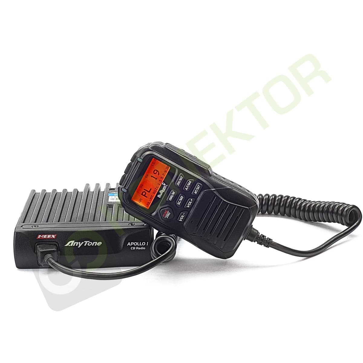 AnyTone Apollo I Road Blues V2.5 + Sirio Omega 27 MAG 125 antena CB 95cm zestaw - CB radio do dyskretnego montażu