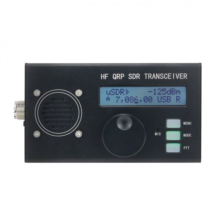 uSDR miniaturowy radiotelefon amatorski HF SDR pasma 160-6m 5W, akumulator (czarna obudowa)