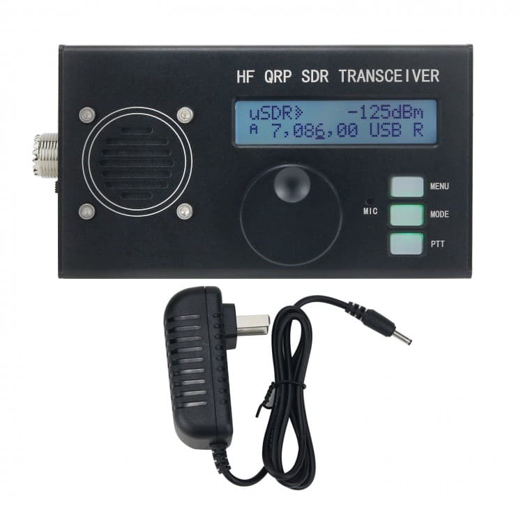 uSDR miniaturowy radiotelefon amatorski HF SDR pasma 160-6m 5W, akumulator (czarna obudowa)