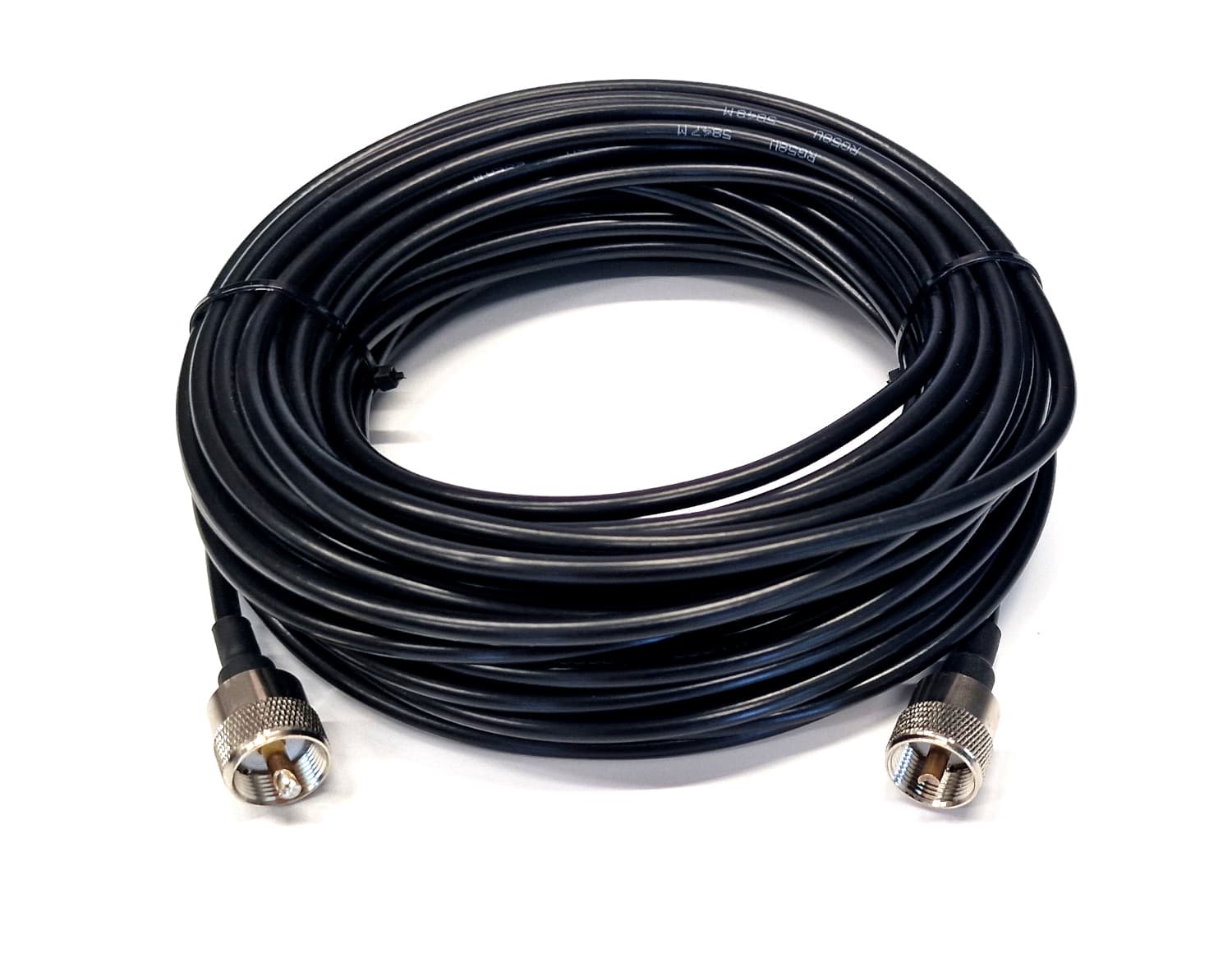 Kabel RG-58 długość 10m + zmontowane wtyki UC-1 PTFE/Gold (okablowanie RG58 np. do anteny CB, KF, VHF, skanerów) RADIORA KAB-10-RG-58-UC1