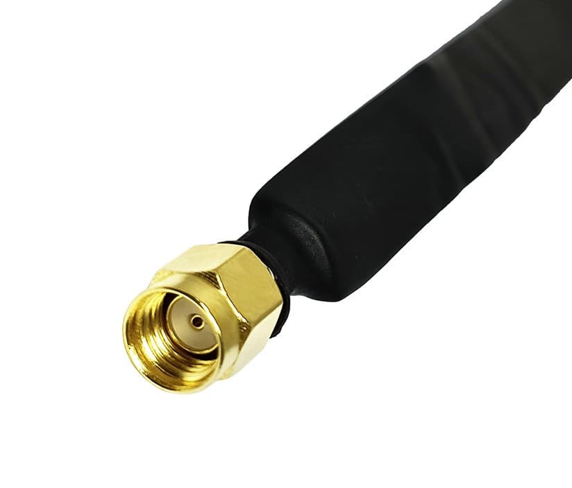 Przepust okienny 50 Ohm RP-SMA męskie/żeńskie - bez wiercenia otworów - do routerów LTE, hotspotów Helium, anten do 6GHz (Radiora Window Adapter RPSMA)