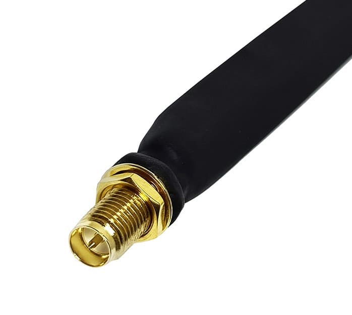 Przepust okienny 50 Ohm RP-SMA męskie/żeńskie - bez wiercenia otworów - do routerów LTE, hotspotów Helium, anten do 6GHz (Radiora Window Adapter RPSMA)