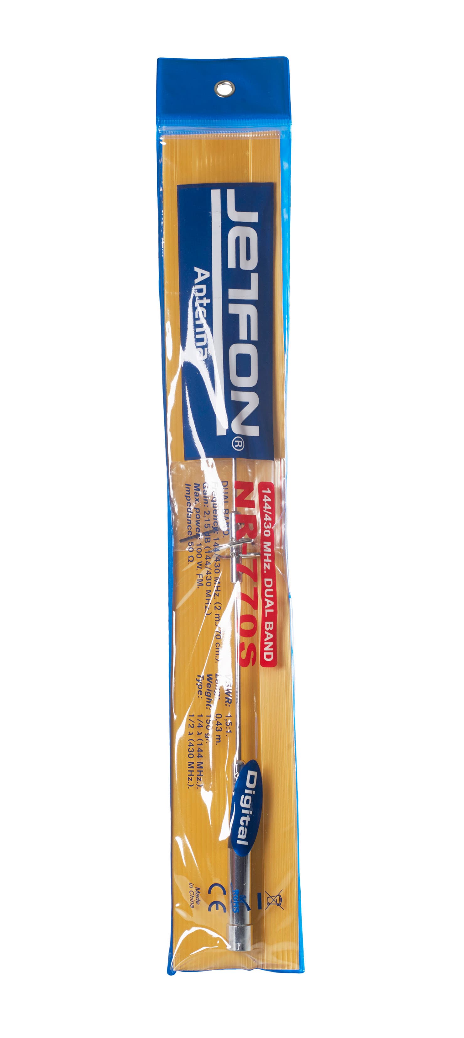 Jetfon NR-770S długość 43cm typ PL - antena VHF/UHF z cewką powietrzną np. do Baofeng, Wouxun, TYT, QYT itp.