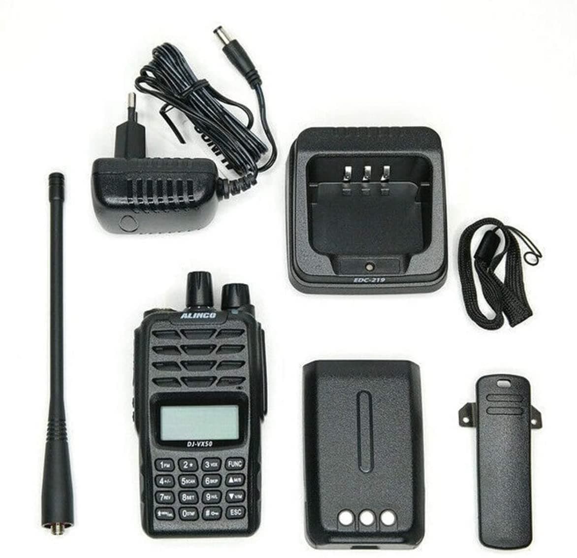 Alinco DJ-VX50HE radiotelefon przenośny 5W VHF UHF 144-146/430-440MHz krótkofalówka, odbiór pasma lotniczego, NOAA WX, IP-67 (dużo lepszy od Baofeng UV-5R, UV-82)