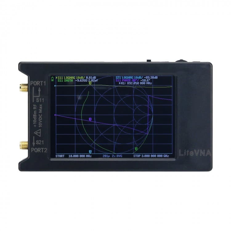 LiteVNA 64 analizator antenowy 50kHz - 6.3GHz (HF, VHF, UHF, LTE, WiFi 2.4/5GHz, IoT), dotykowy wyświetlacz 4" - szerszy zakres pracy od NanoVNA, SAA2
