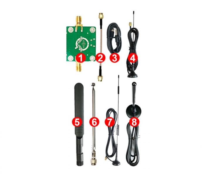 HackRF One + PortaPack H2 + 5 anten + wzmacniacz LNA - odbiornik nadajnik SDR od 1 MHz do 6 GHz (złożony zestaw przenośny z kompletem anten, oprogramowanie Havoc)