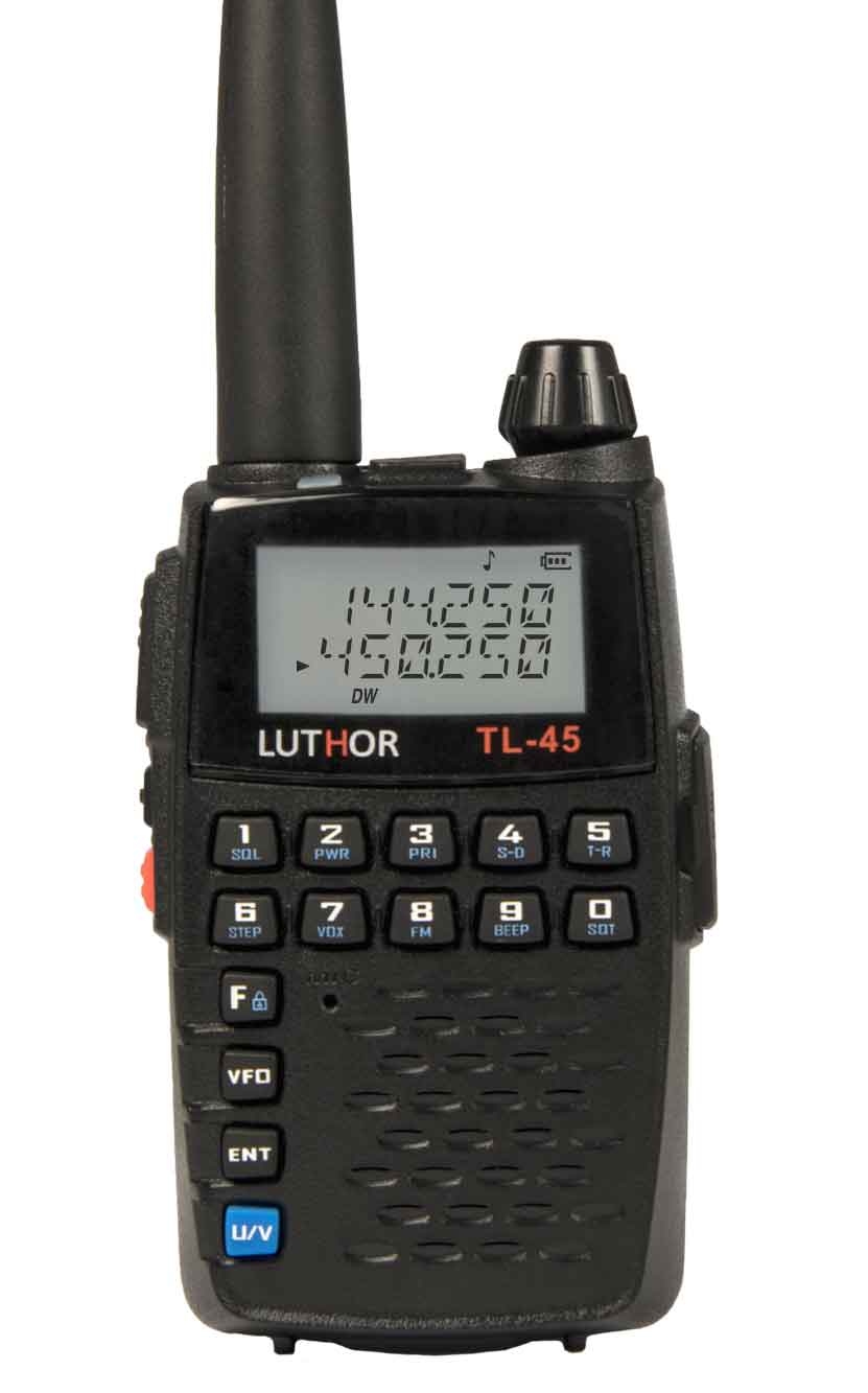 LUTHOR TL-45 Export radiotelefon ręczny 2W VHF/UHF + skaner częstotliwości (136-174/410-470MHz)