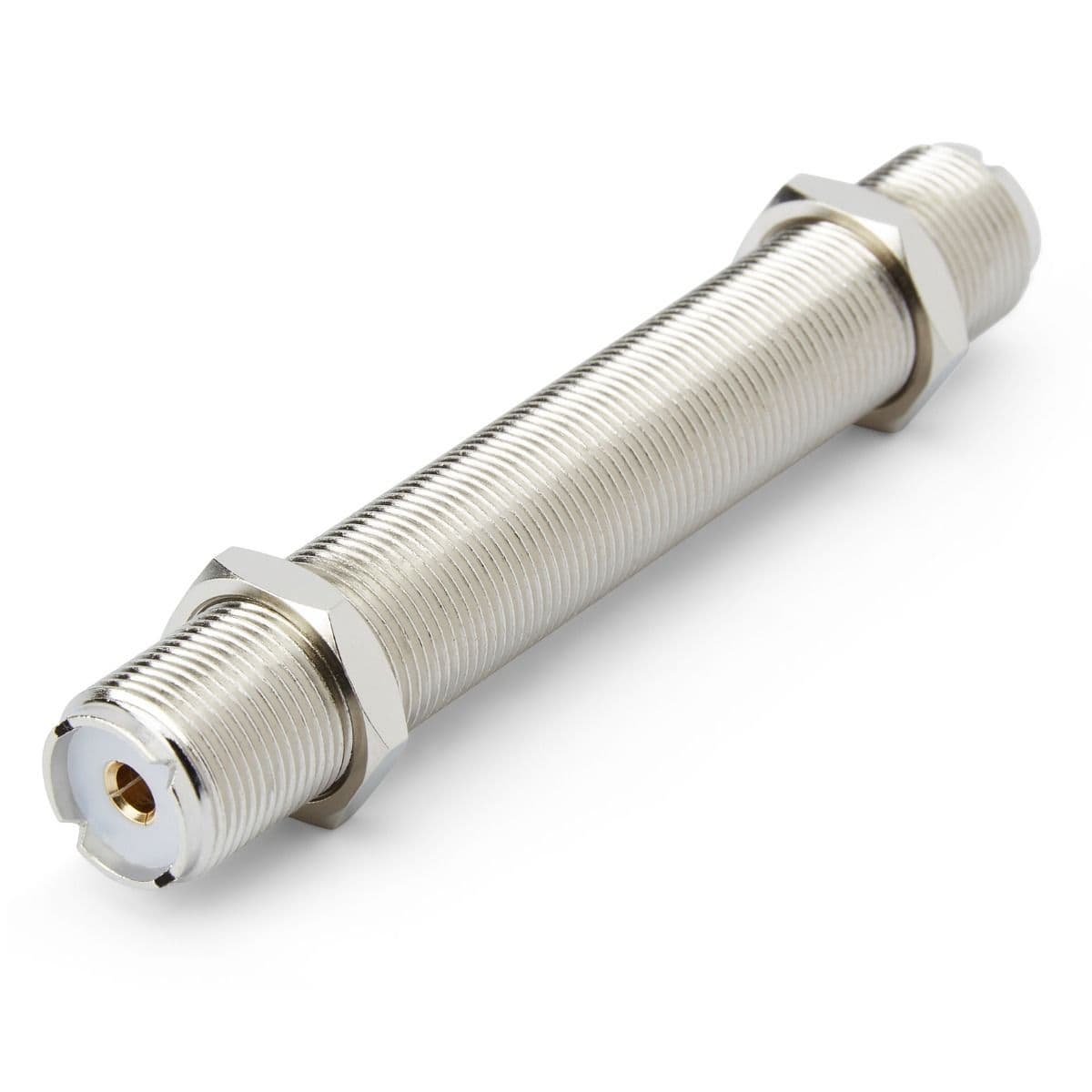 Beczka 2x gniazdo UHF łącznik DŁUGI 100mm (np. do obudowy, łącznik PL SO-239 do wtyków UC-1)