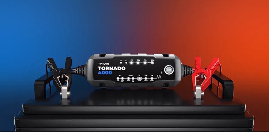 TOPDON TORNADO 4000 prostownik automatyczny do akumulatorów kwasowo-ołowiowych 6/12V i litowo-jonowych 12V 4A (ładowarka samochodowa 6/12V)
