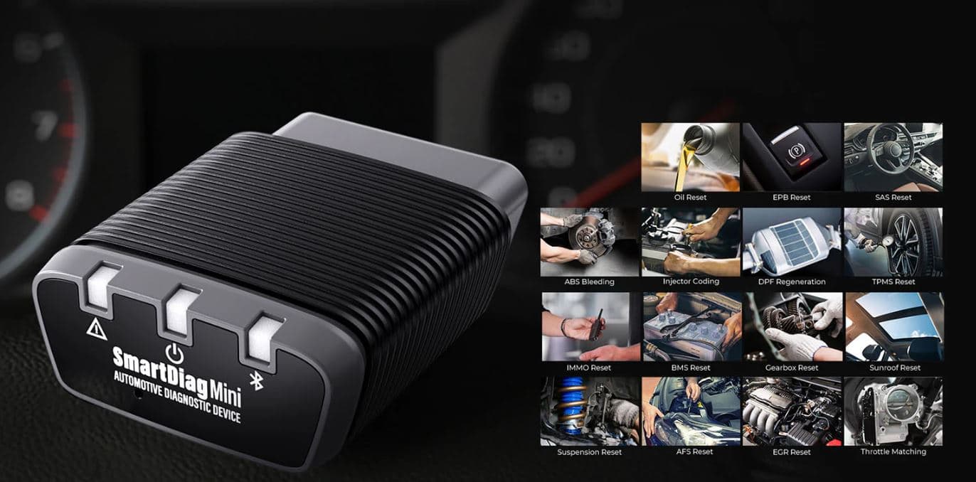 TOPDON SmartDiag Mini interfejs diagnostyczny OBD-2 na smartfon Android - odczyt kasowanie błędów, ABS, TPMS, airbag, DPF itp.