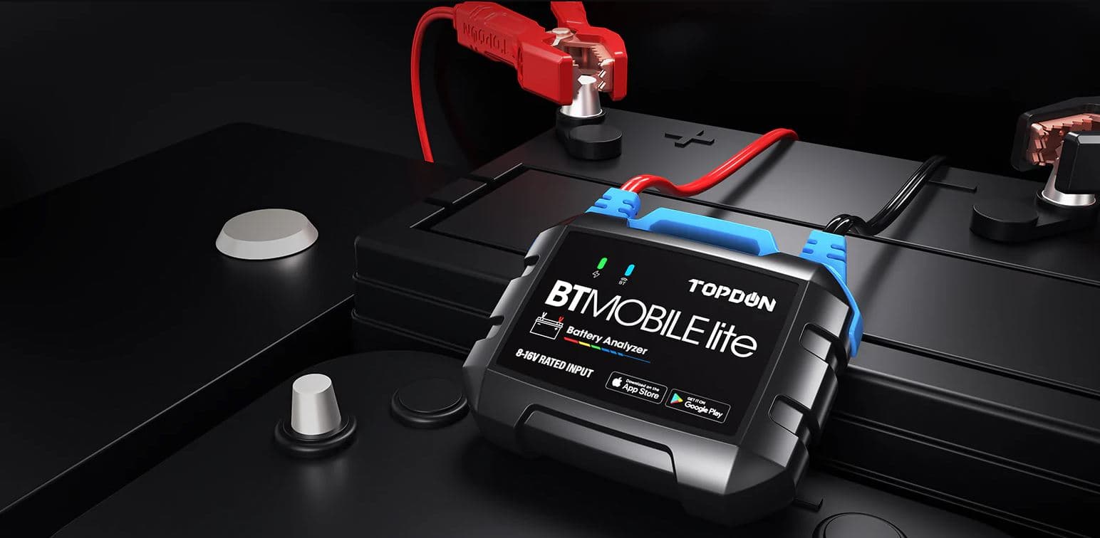 TOPDON BT MOBILE Lite tester akumulatorów 6V / 12V na smartfona - test żywotności, ładowania, pod obciążeniem itd.